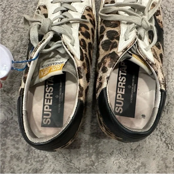 Golden Goose Superstar Leopard Hair Calf Sneakers EU 37